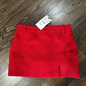 NWT Ultra mini red knit skirt zara size XS